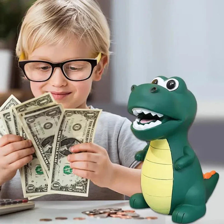 How can a piggy bank help teach children about money?