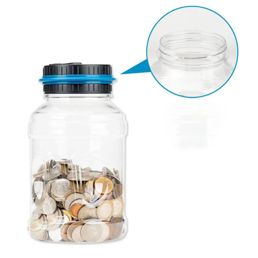 Digital Coin Counting Jar Piggy Bank Palace