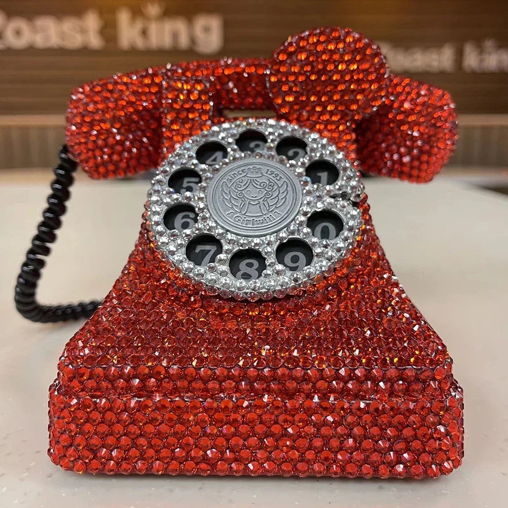 Rhinestone Telephone Piggy Bank Piggy Bank Palace
