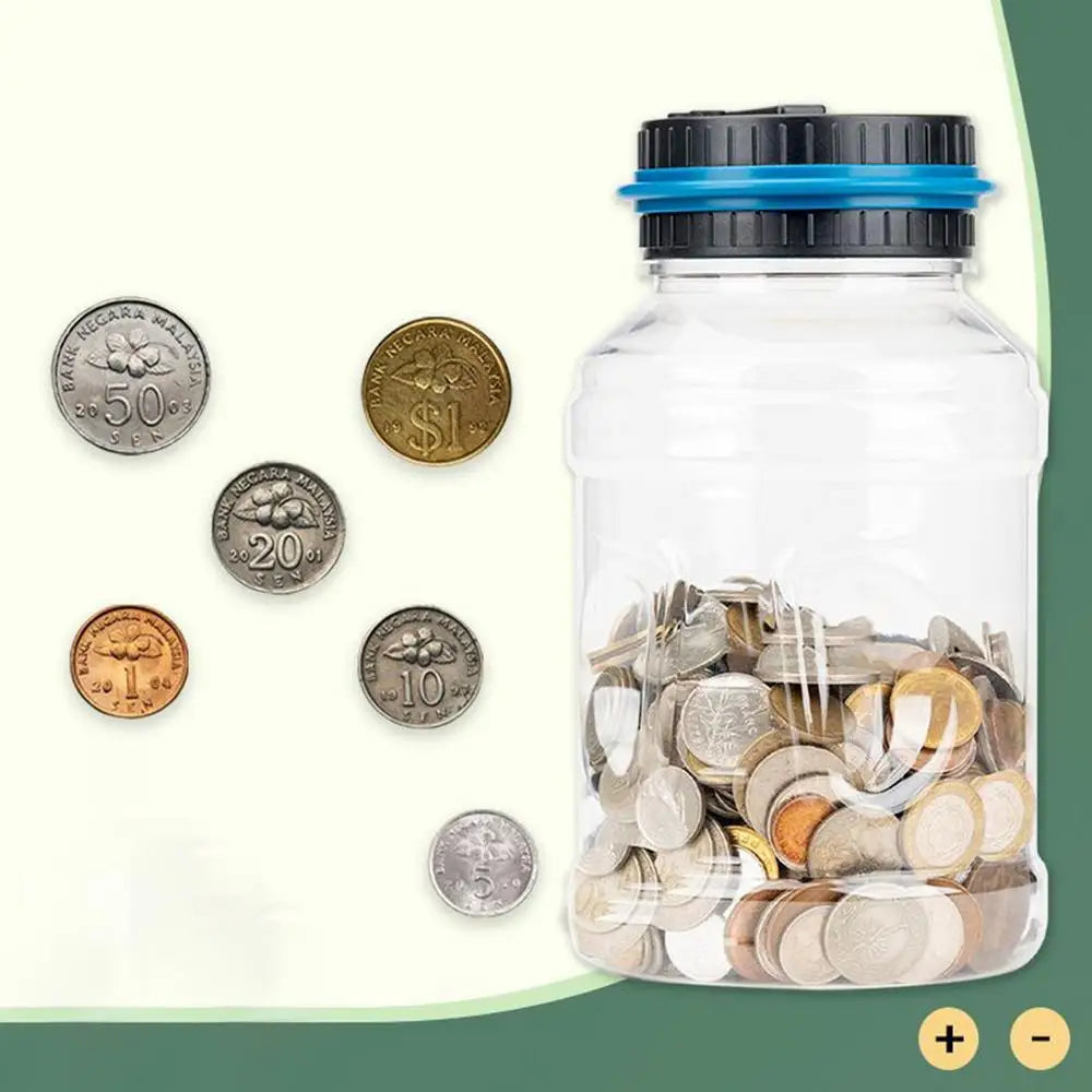 Digital Coin Counting Jar Piggy Bank Palace