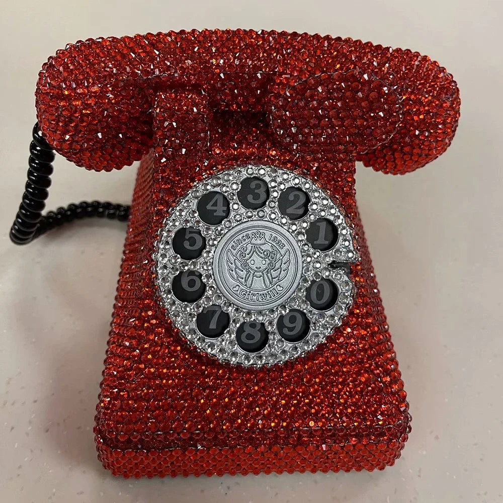 Rhinestone Telephone Piggy Bank Piggy Bank Palace