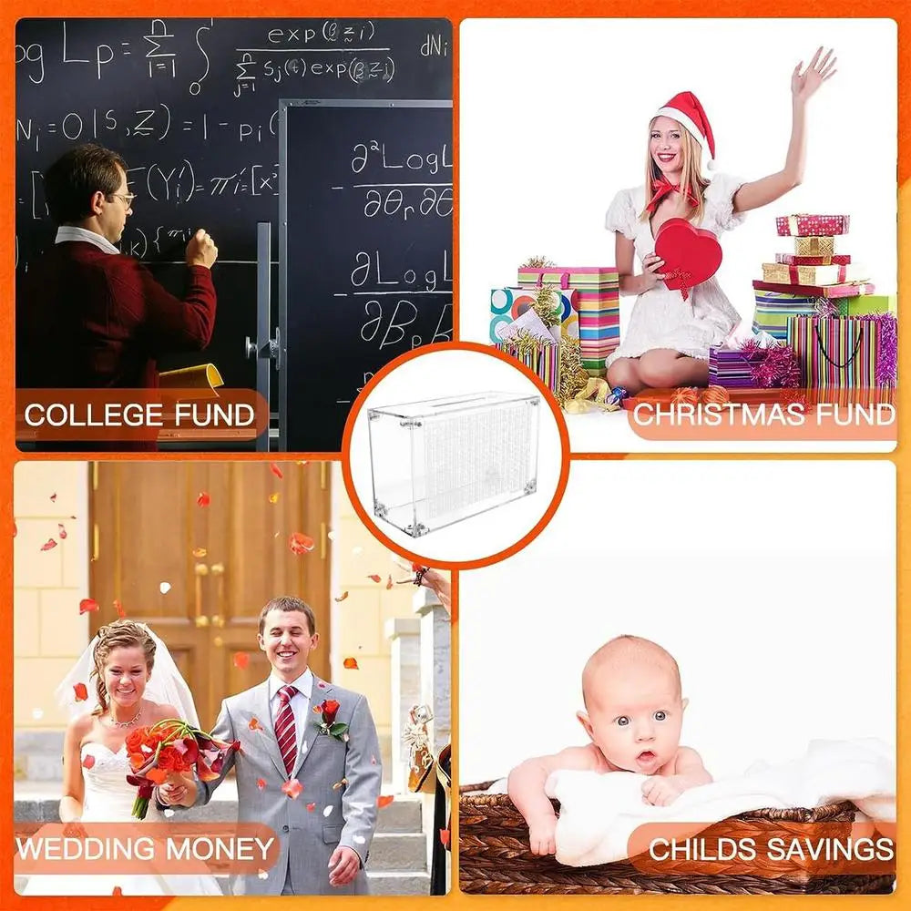 Clear Acrylic Savings Bank Piggy Bank Palace